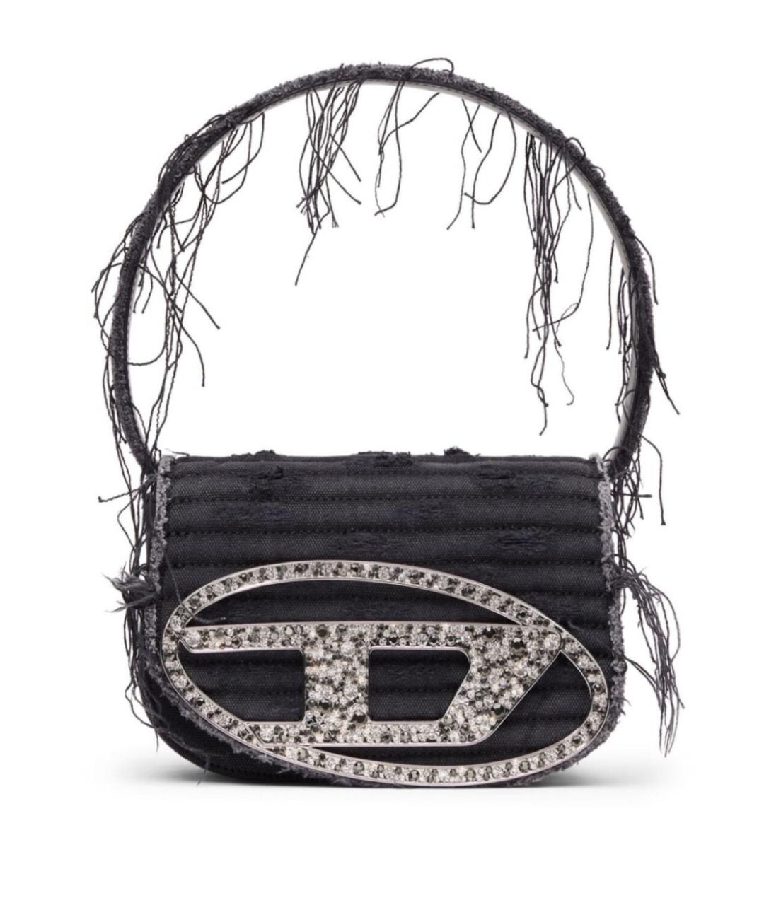 DIESEL Черная деним сумка с короткими ручками, фото 1