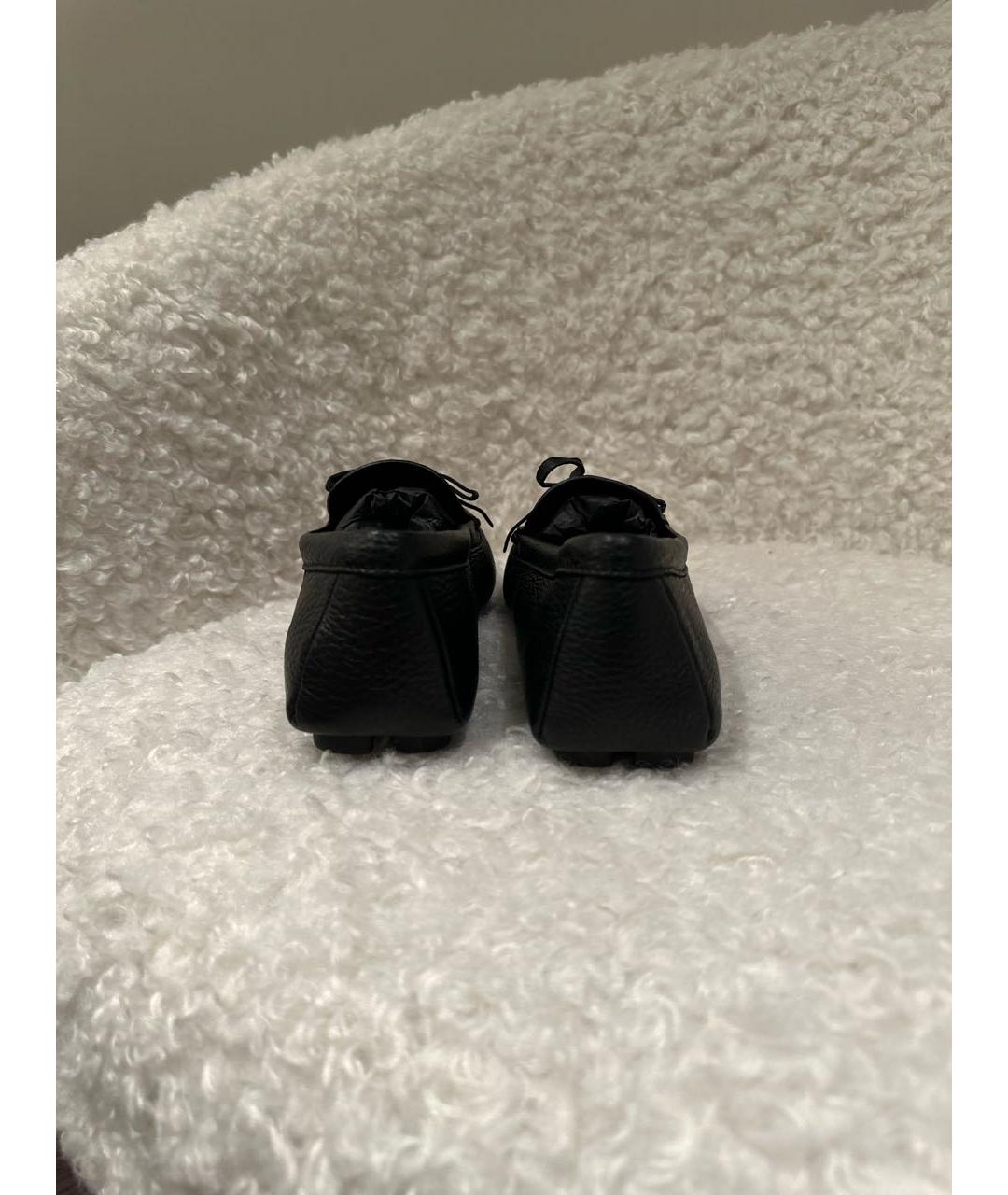 PRADA Черные кожаные мокасины, фото 4