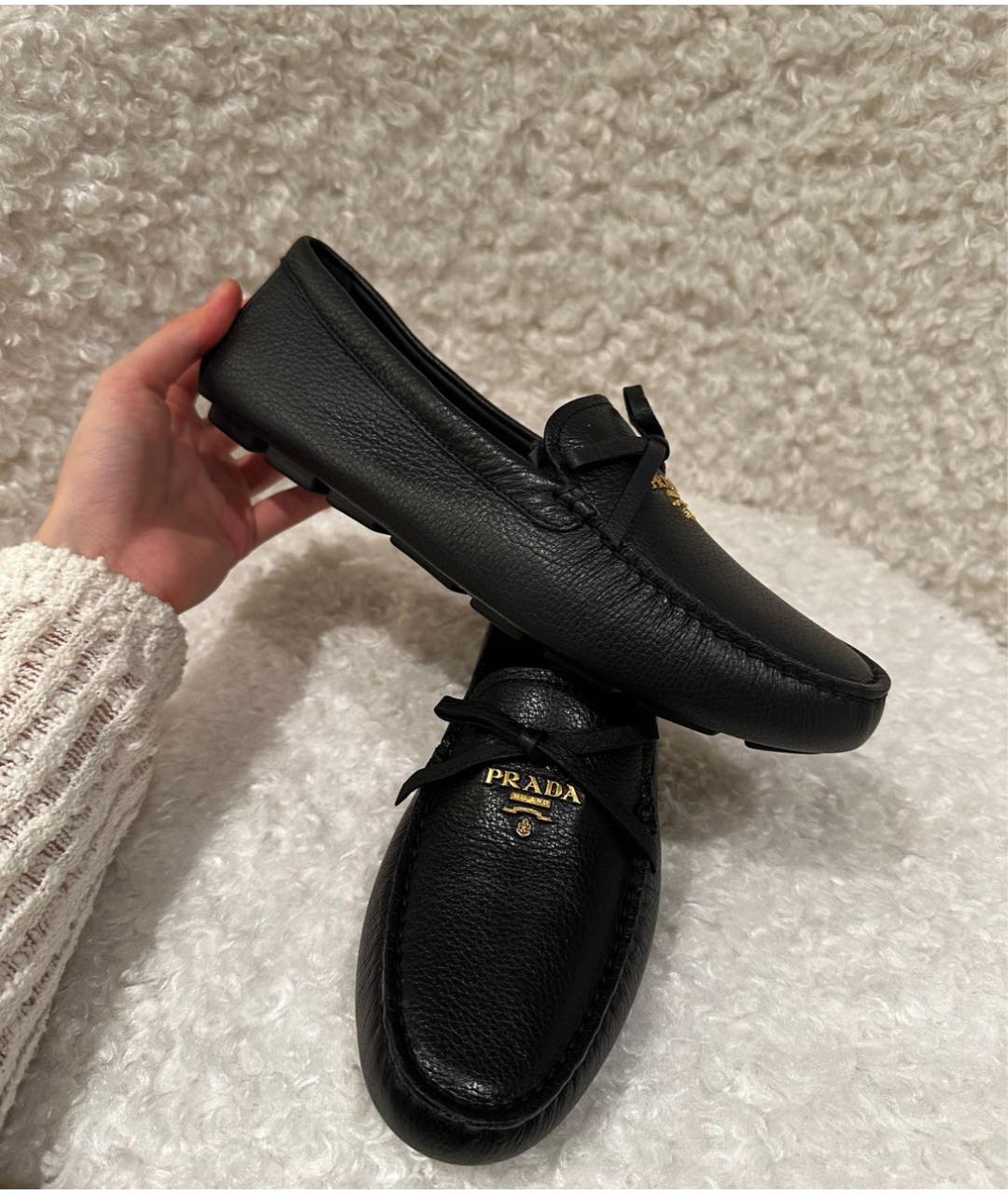 PRADA Черные кожаные мокасины, фото 9