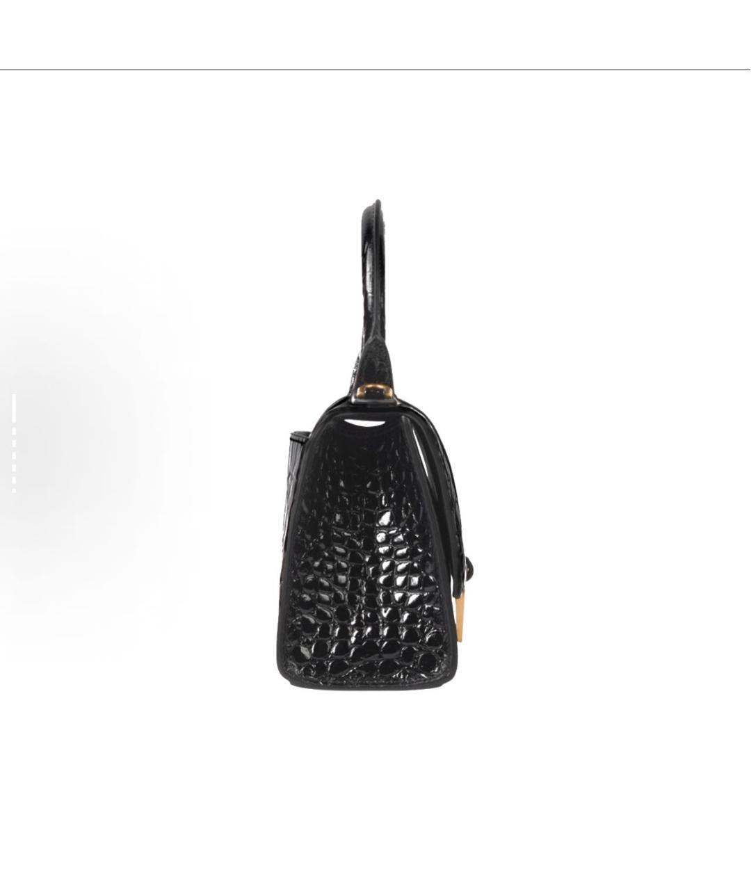BALENCIAGA Черная кожаная сумка с короткими ручками, фото 5