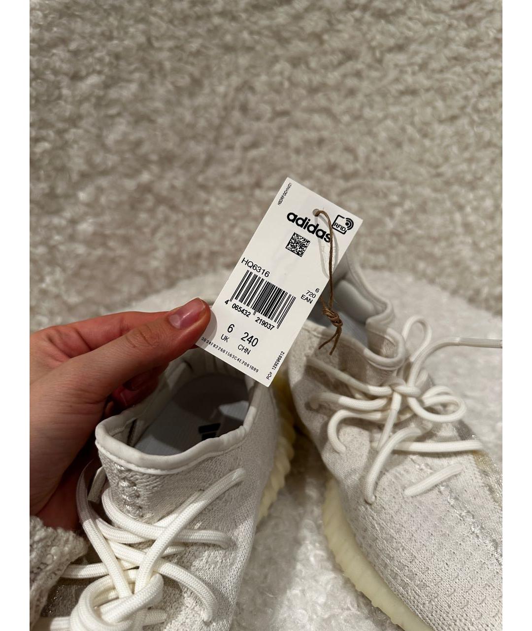 ADIDAS YEEZY Белые текстильные кроссовки, фото 5