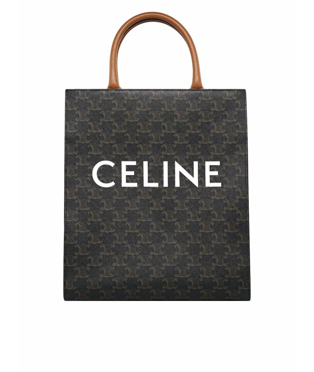 CELINE Коричневая сумка с короткими ручками, фото 1