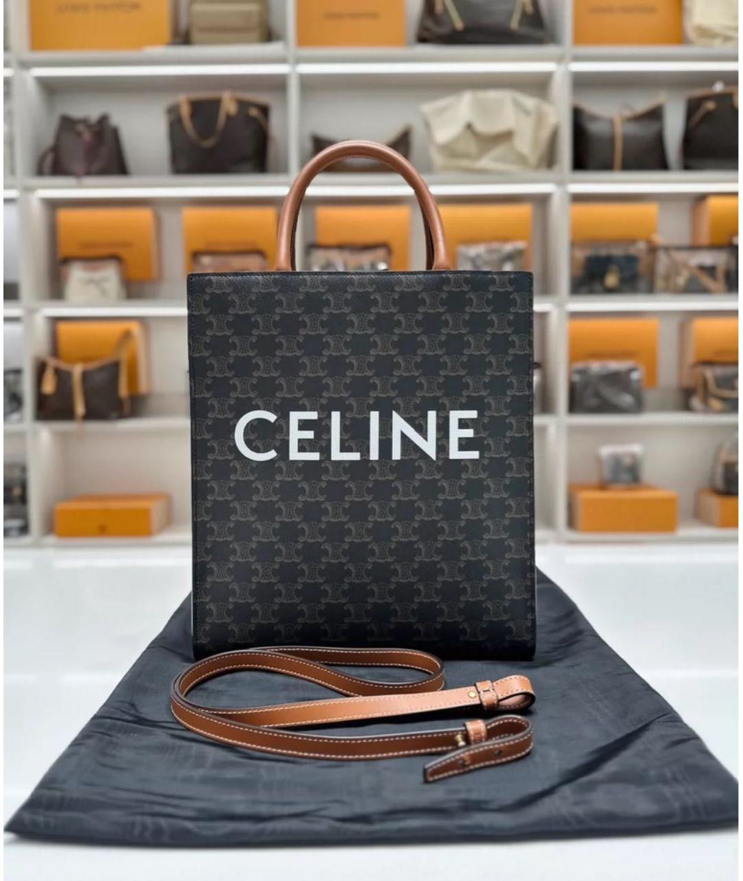 CELINE Коричневая сумка с короткими ручками, фото 3