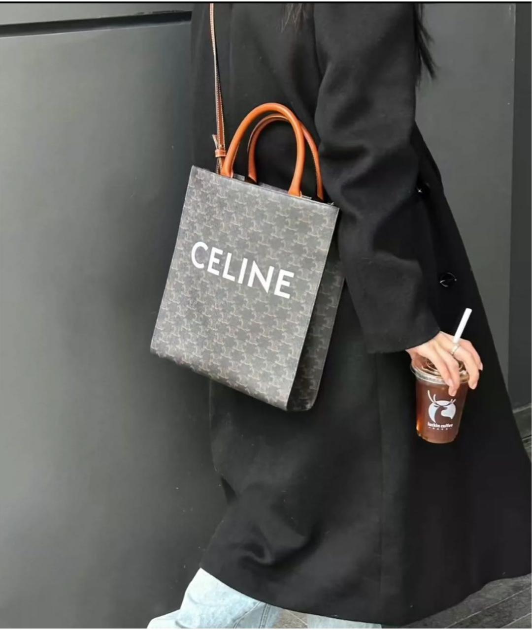 CELINE Коричневая сумка с короткими ручками, фото 2