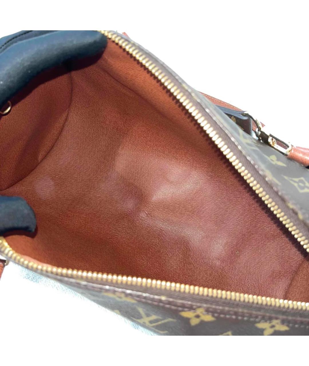 LOUIS VUITTON Коричневая кожаная сумка с короткими ручками, фото 6