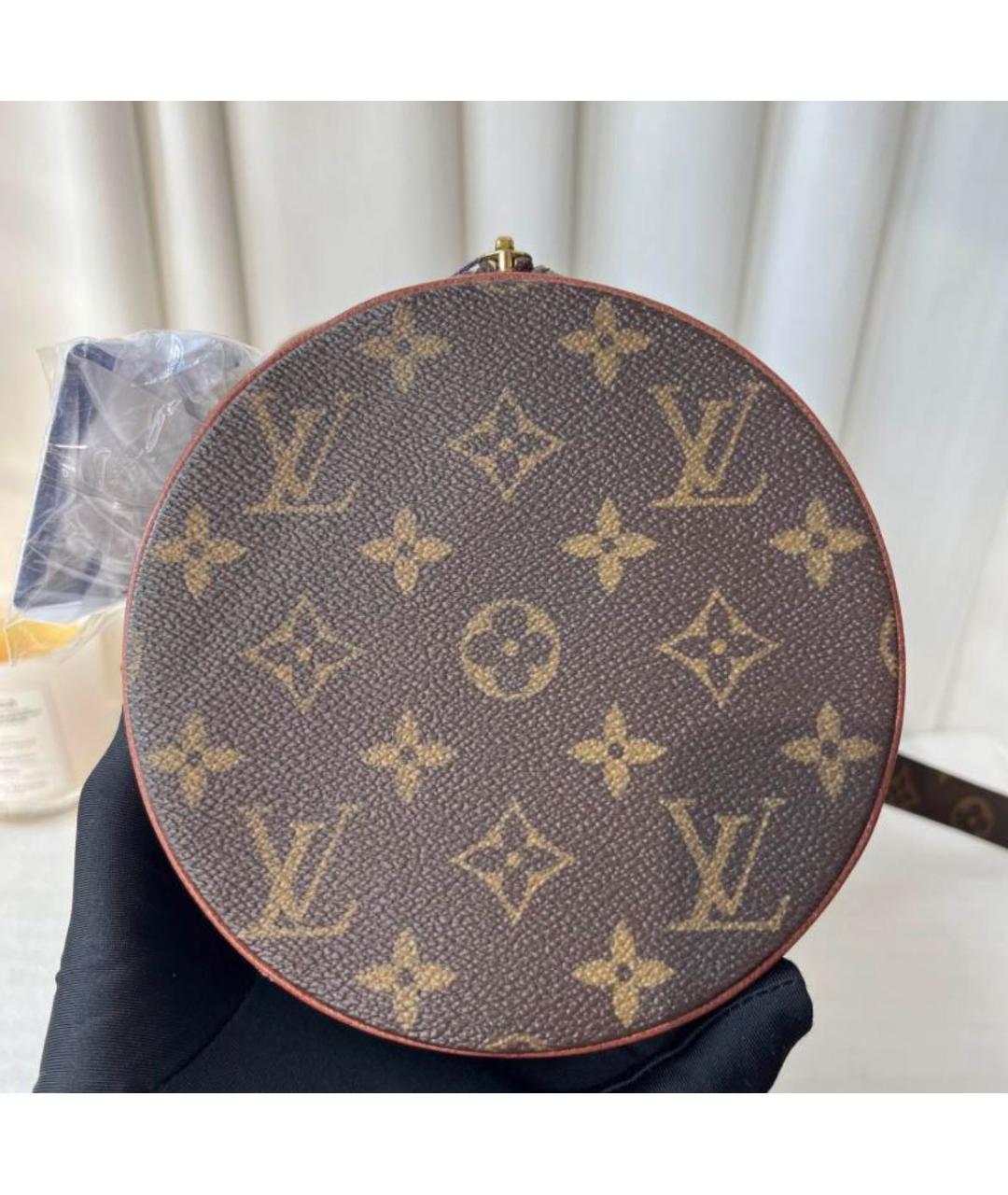 LOUIS VUITTON Коричневая кожаная сумка с короткими ручками, фото 3