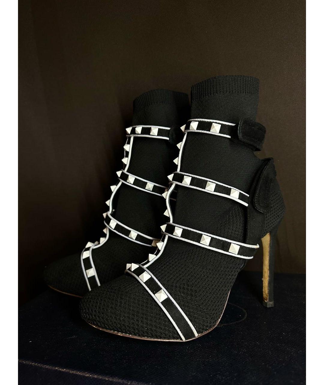 VALENTINO Черные текстильные ботильоны, фото 2
