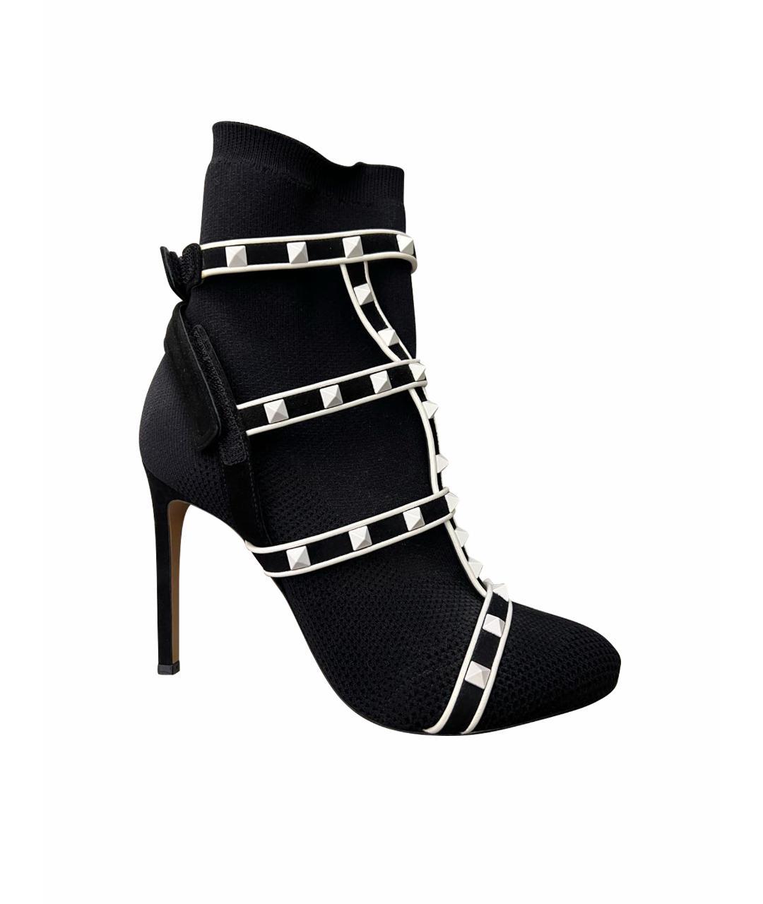 VALENTINO Черные текстильные ботильоны, фото 1