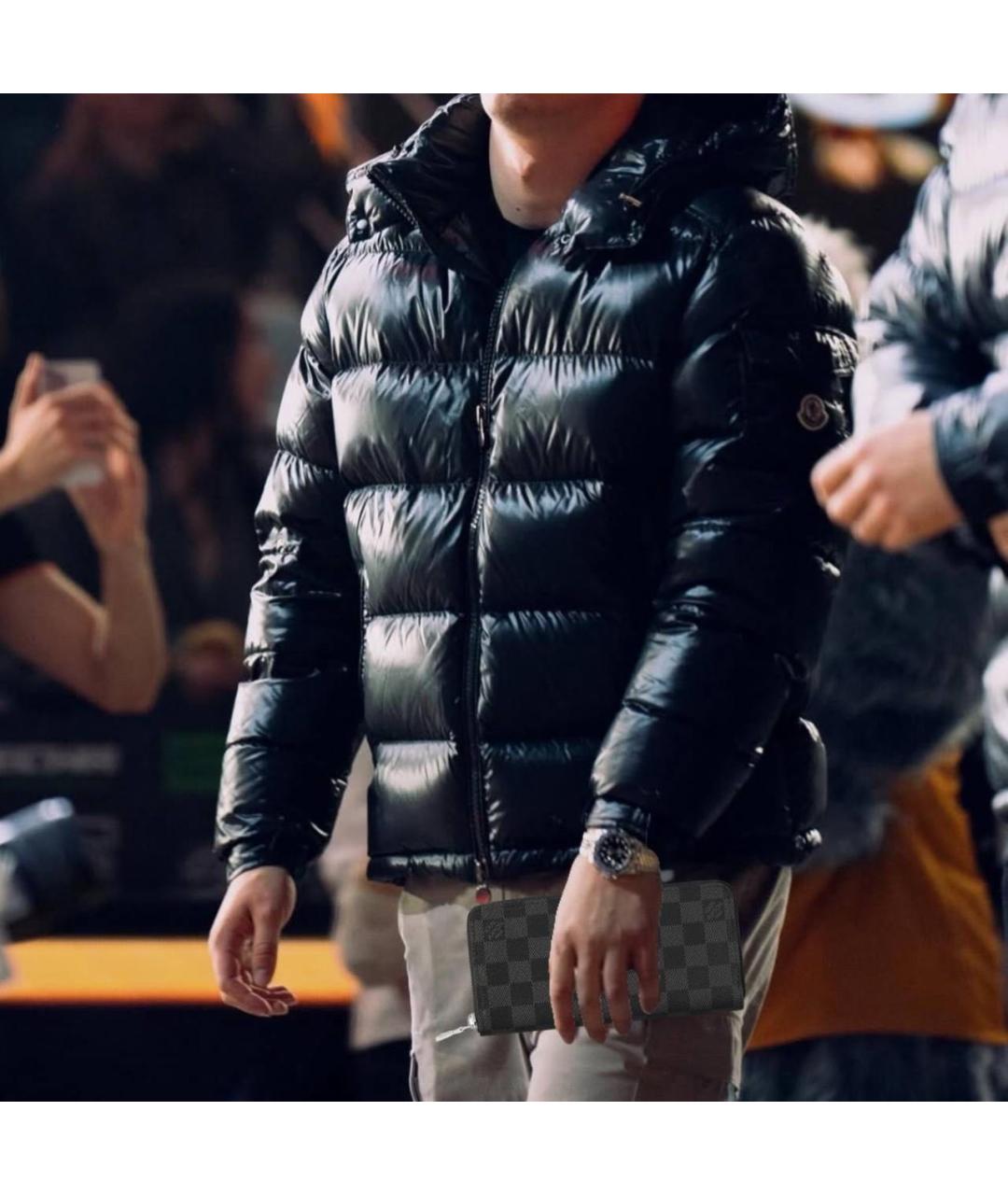 LOUIS VUITTON Черный кожаный кошелек, фото 4