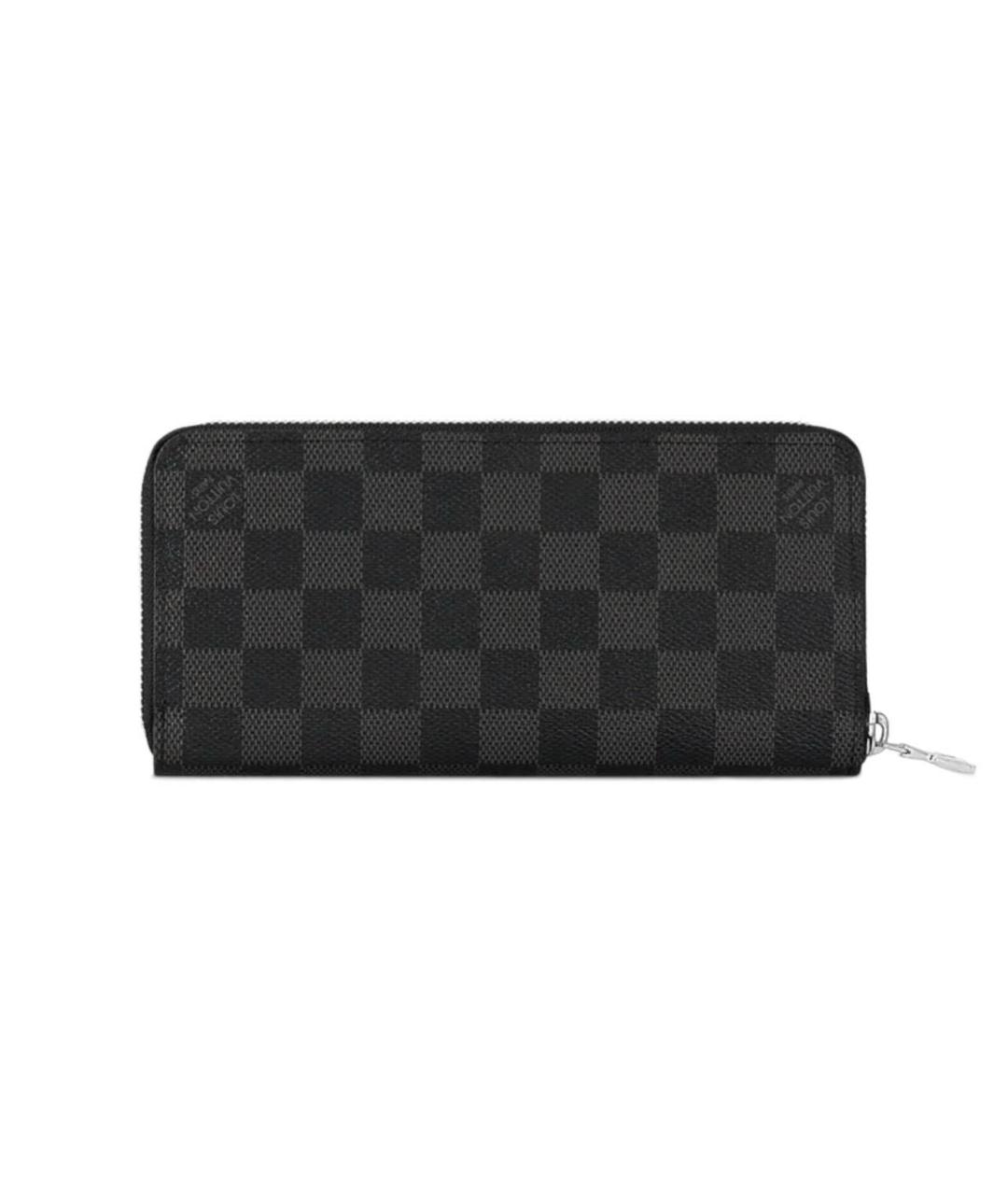 LOUIS VUITTON Черный кожаный кошелек, фото 3