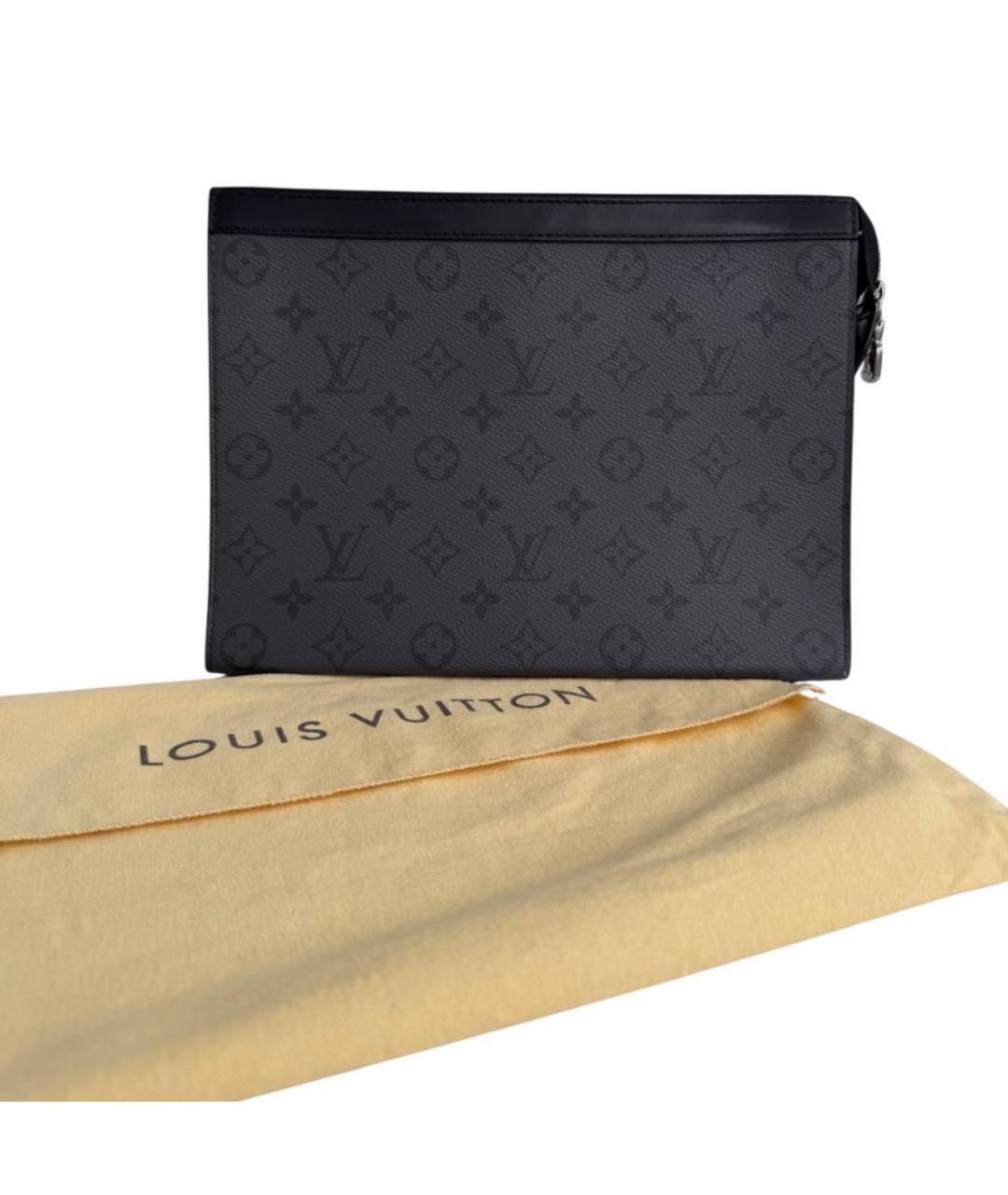 LOUIS VUITTON Серая кожаная папка для документов, фото 7