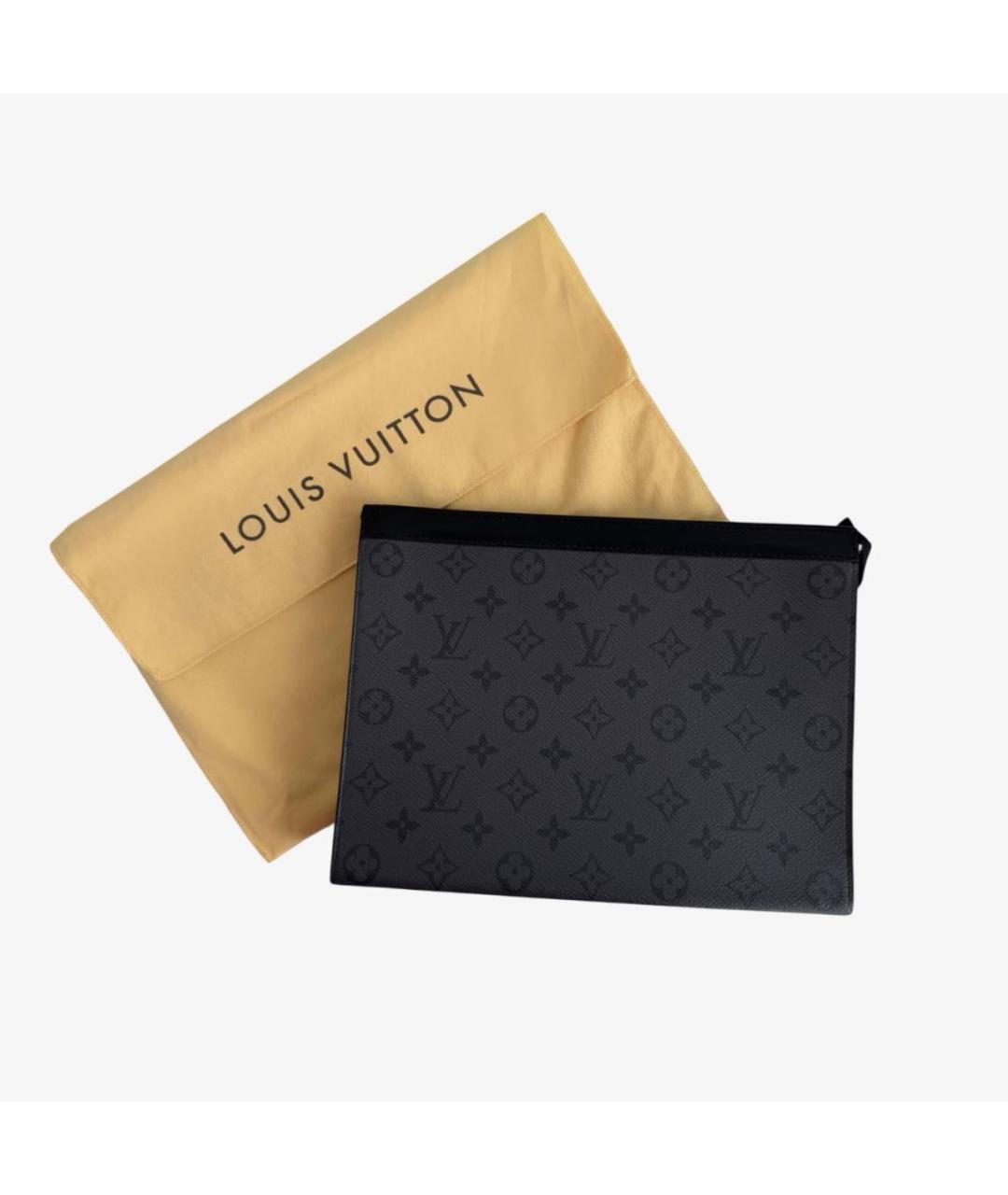 LOUIS VUITTON Серая кожаная папка для документов, фото 6