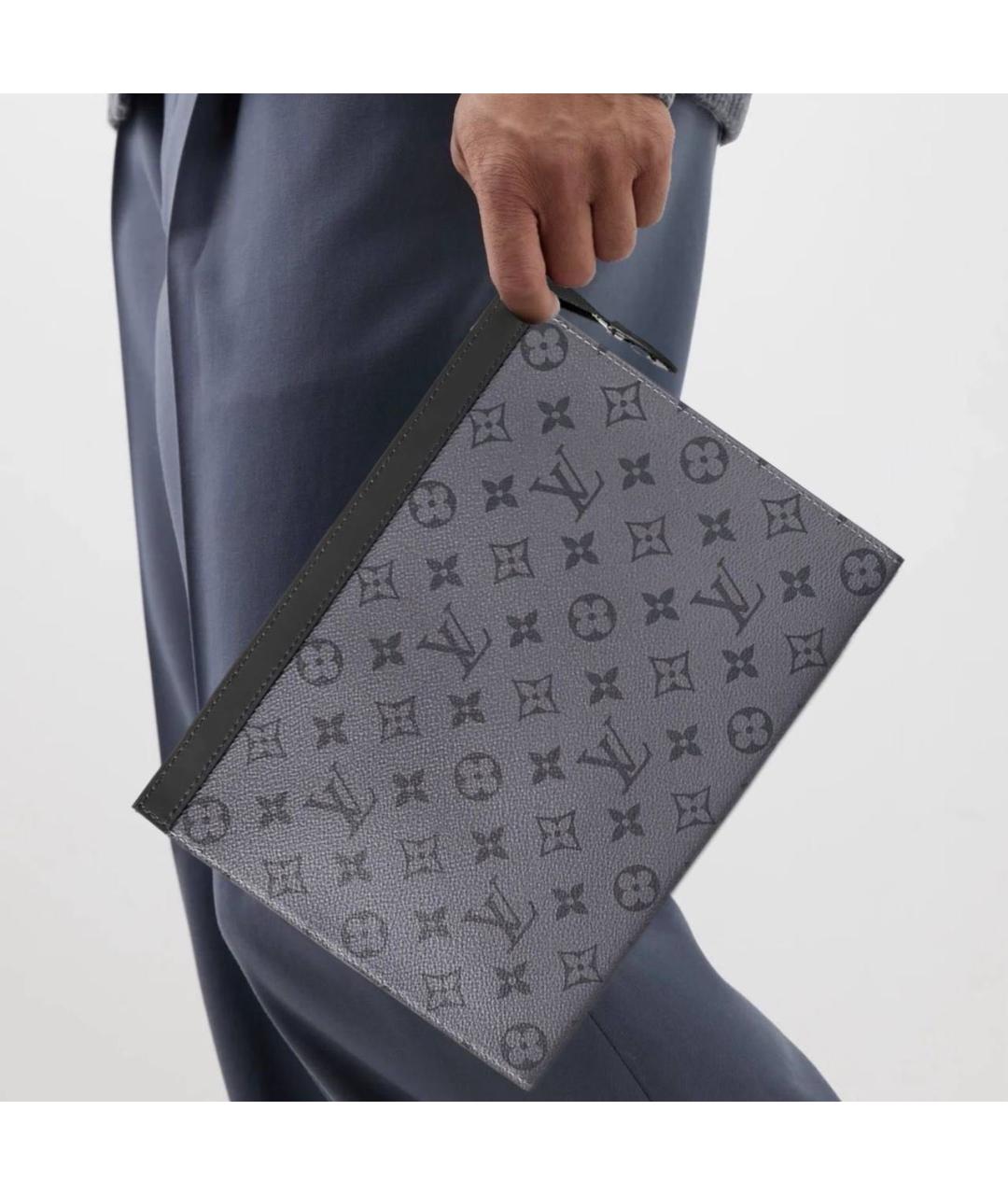 LOUIS VUITTON Серая кожаная папка для документов, фото 5