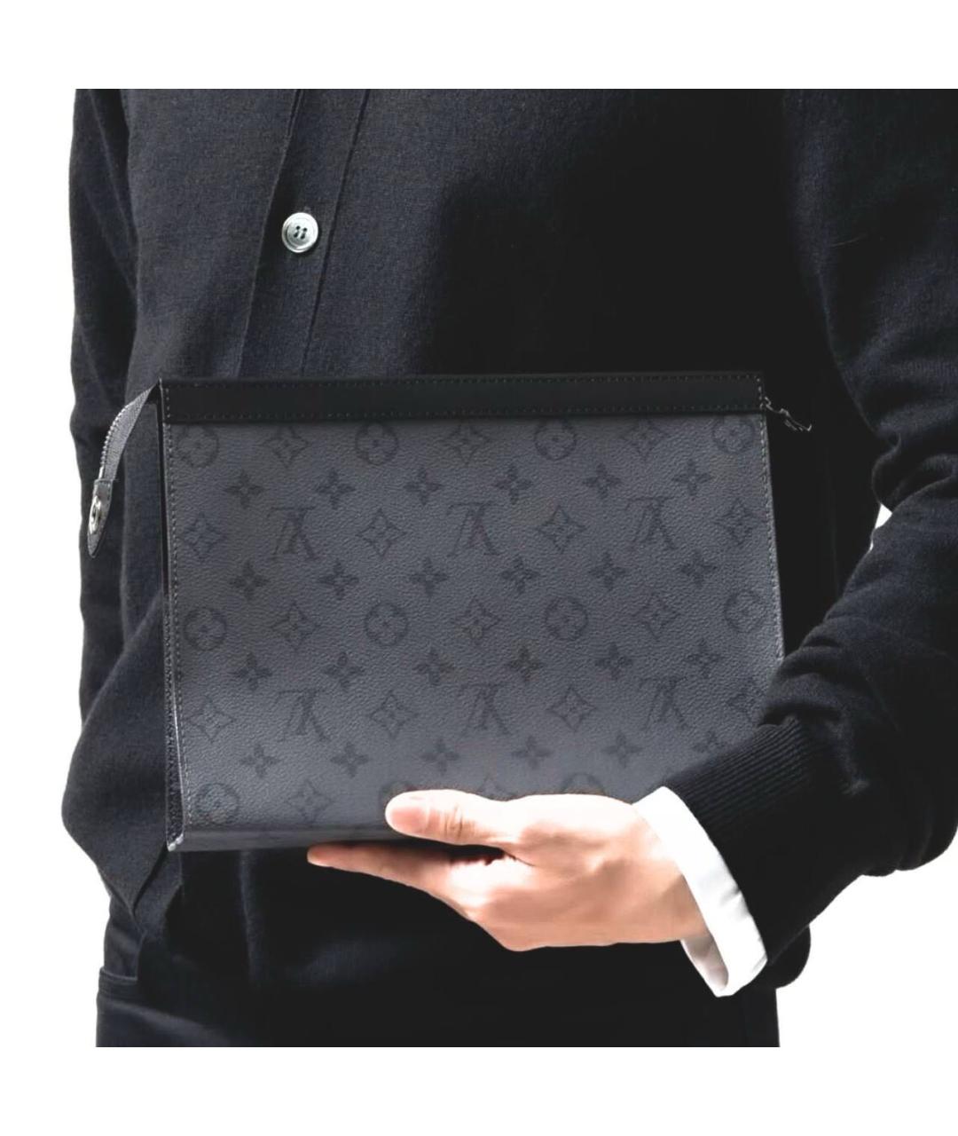 LOUIS VUITTON Серая кожаная папка для документов, фото 4
