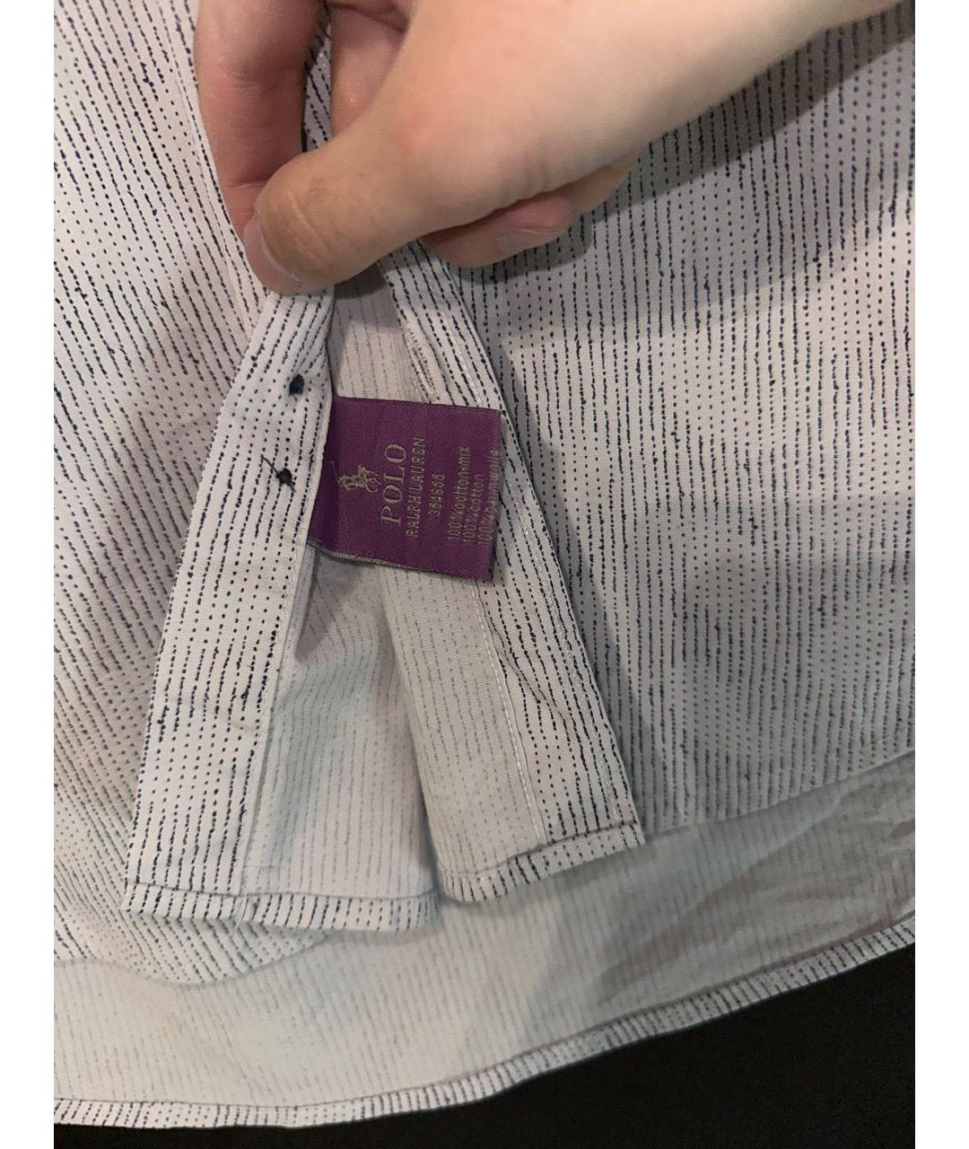 RALPH LAUREN Белая хлопковая классическая рубашка, фото 4