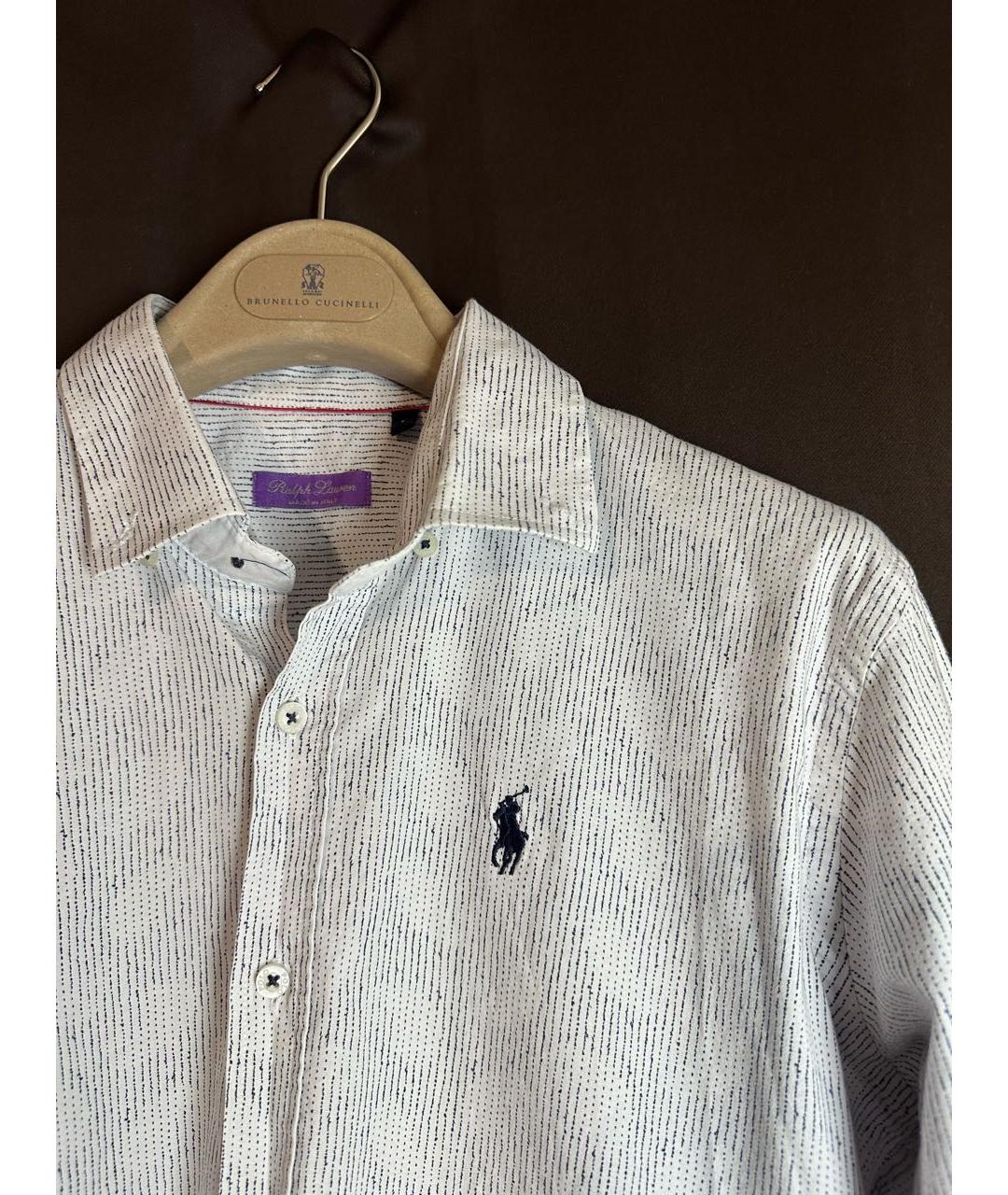 RALPH LAUREN Белая хлопковая классическая рубашка, фото 2