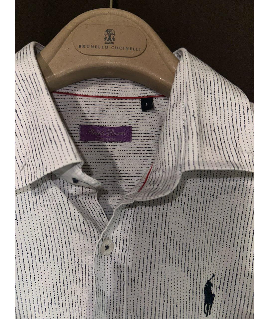 RALPH LAUREN Белая хлопковая классическая рубашка, фото 3