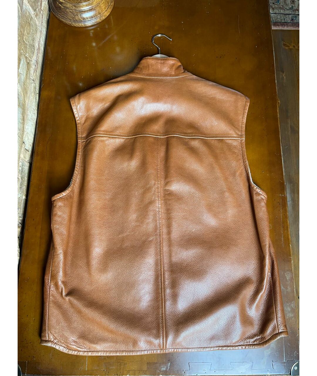 BRUNELLO CUCINELLI Коричневый кожаный жилет, фото 2
