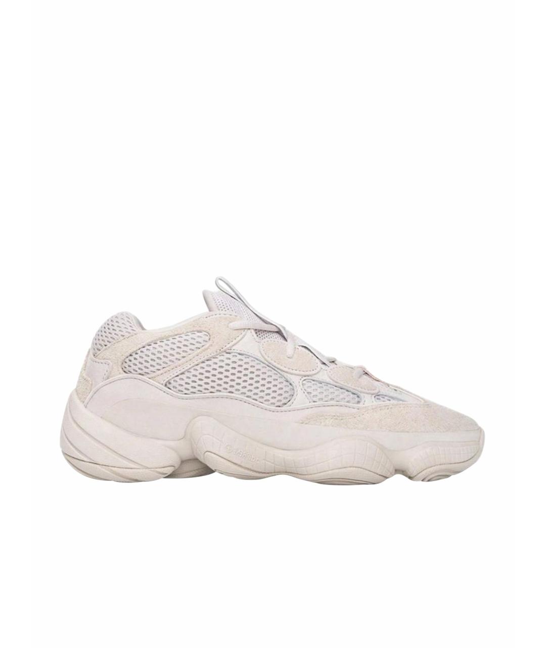 ADIDAS YEEZY Бежевые нубуковые низкие кроссовки / кеды, фото 1