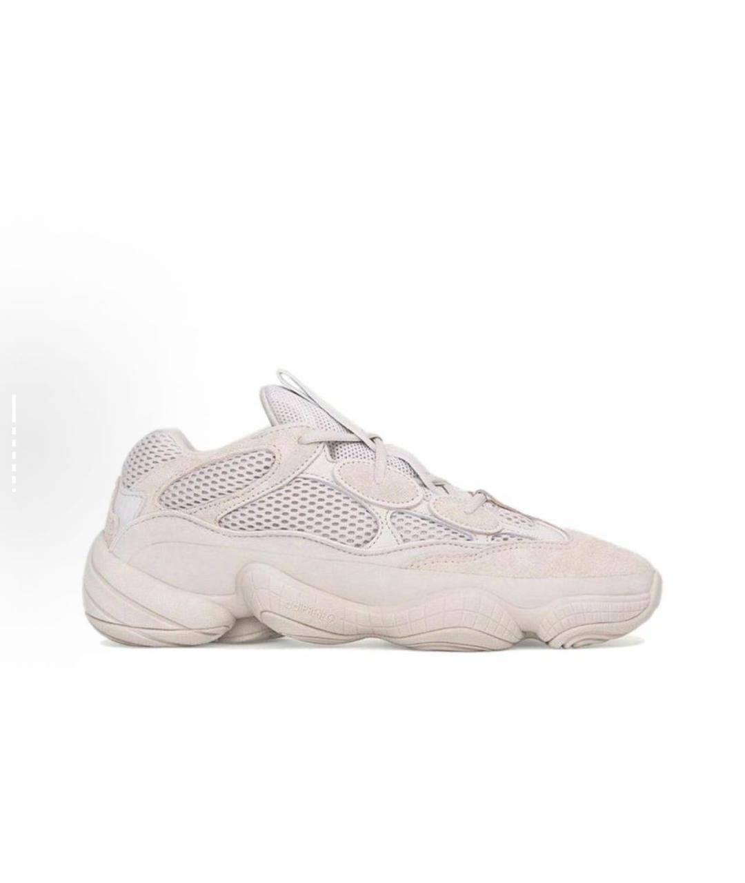 ADIDAS YEEZY Бежевые нубуковые низкие кроссовки / кеды, фото 2