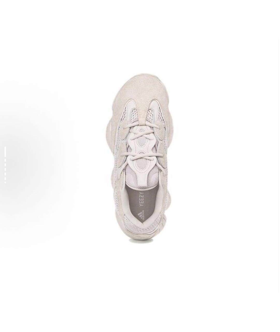 ADIDAS YEEZY Бежевые нубуковые низкие кроссовки / кеды, фото 3