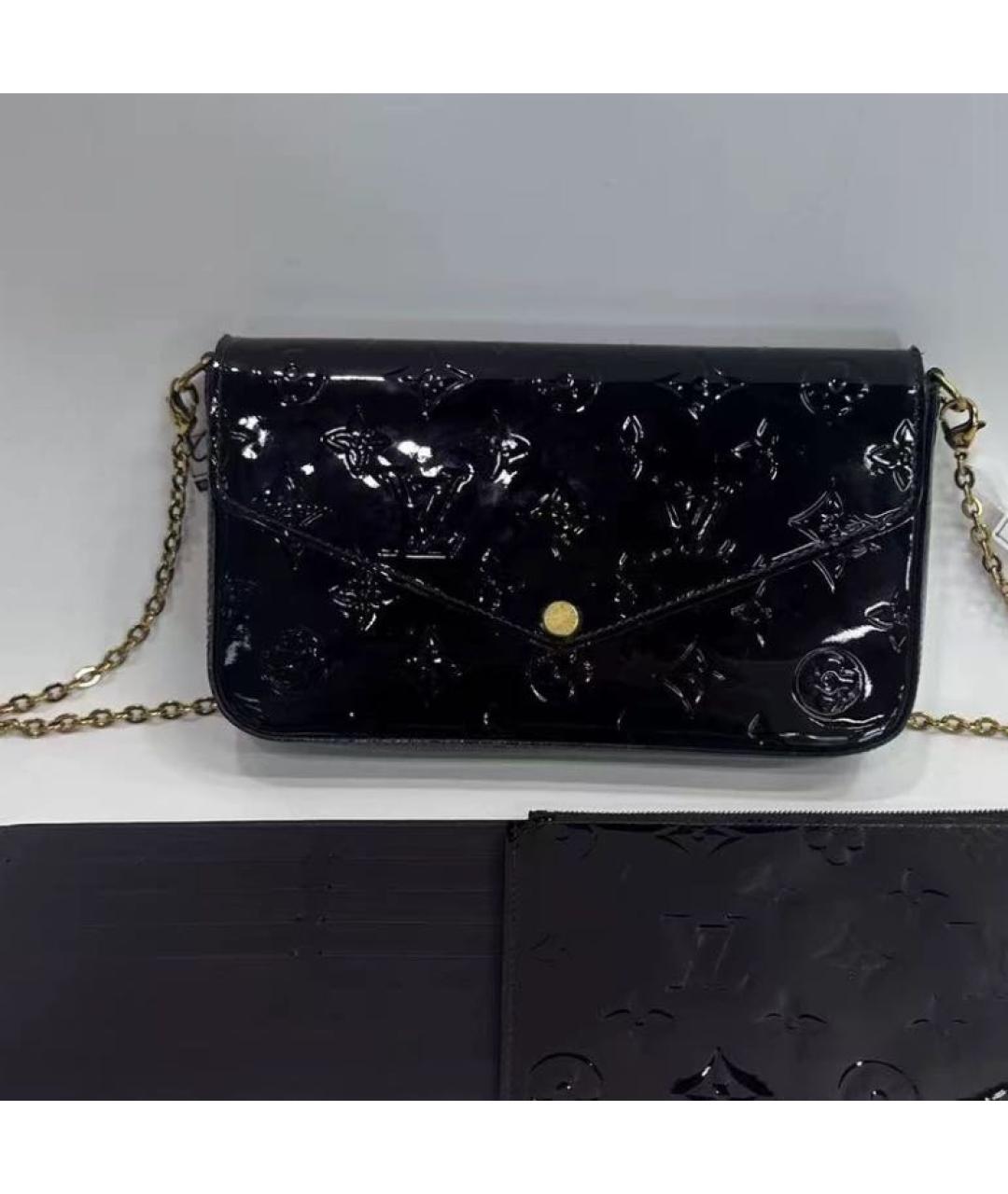 LOUIS VUITTON Черная сумка через плечо из лакированной кожи, фото 3