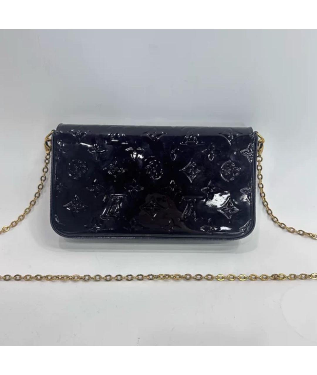 LOUIS VUITTON Черная сумка через плечо из лакированной кожи, фото 4