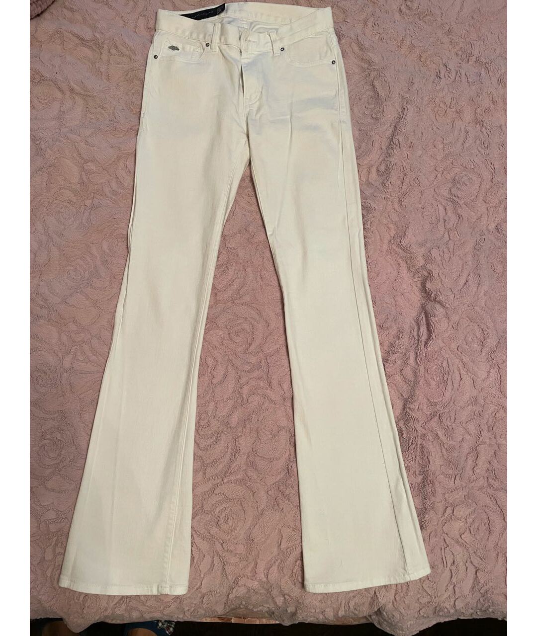 ARMANI EXCHANGE Белые хлопковые джинсы клеш, фото 5