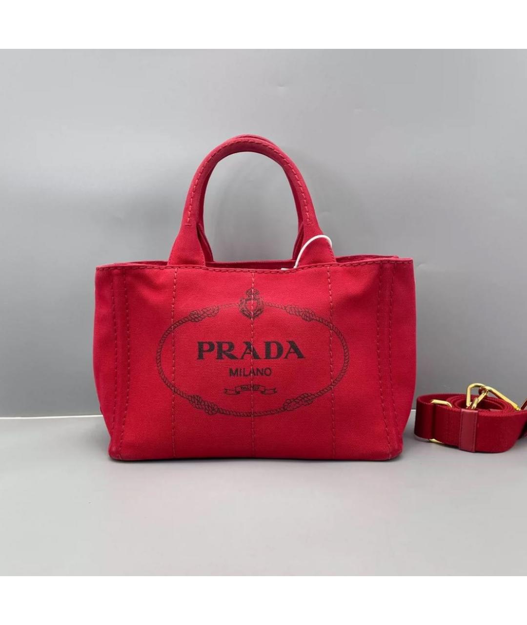 PRADA Красная сумка тоут, фото 6