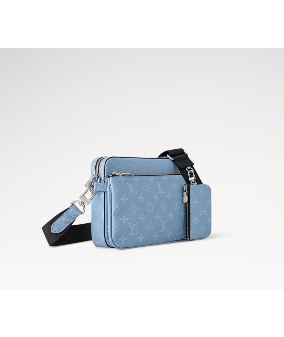 LOUIS VUITTON Голубая кожаная сумка на плечо, фото 2