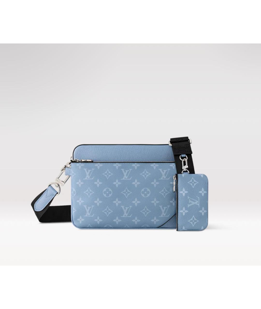 LOUIS VUITTON Голубая кожаная сумка на плечо, фото 6