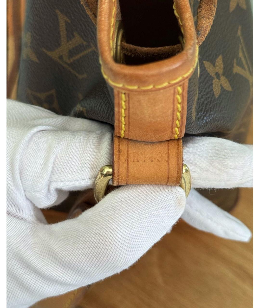 LOUIS VUITTON Коричневая кожаная сумка тоут, фото 8