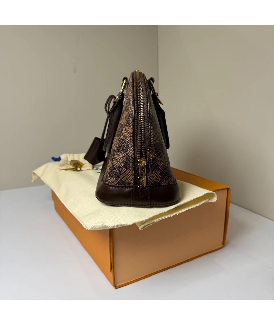 LOUIS VUITTON Коричневая сумка с короткими ручками, фото 6