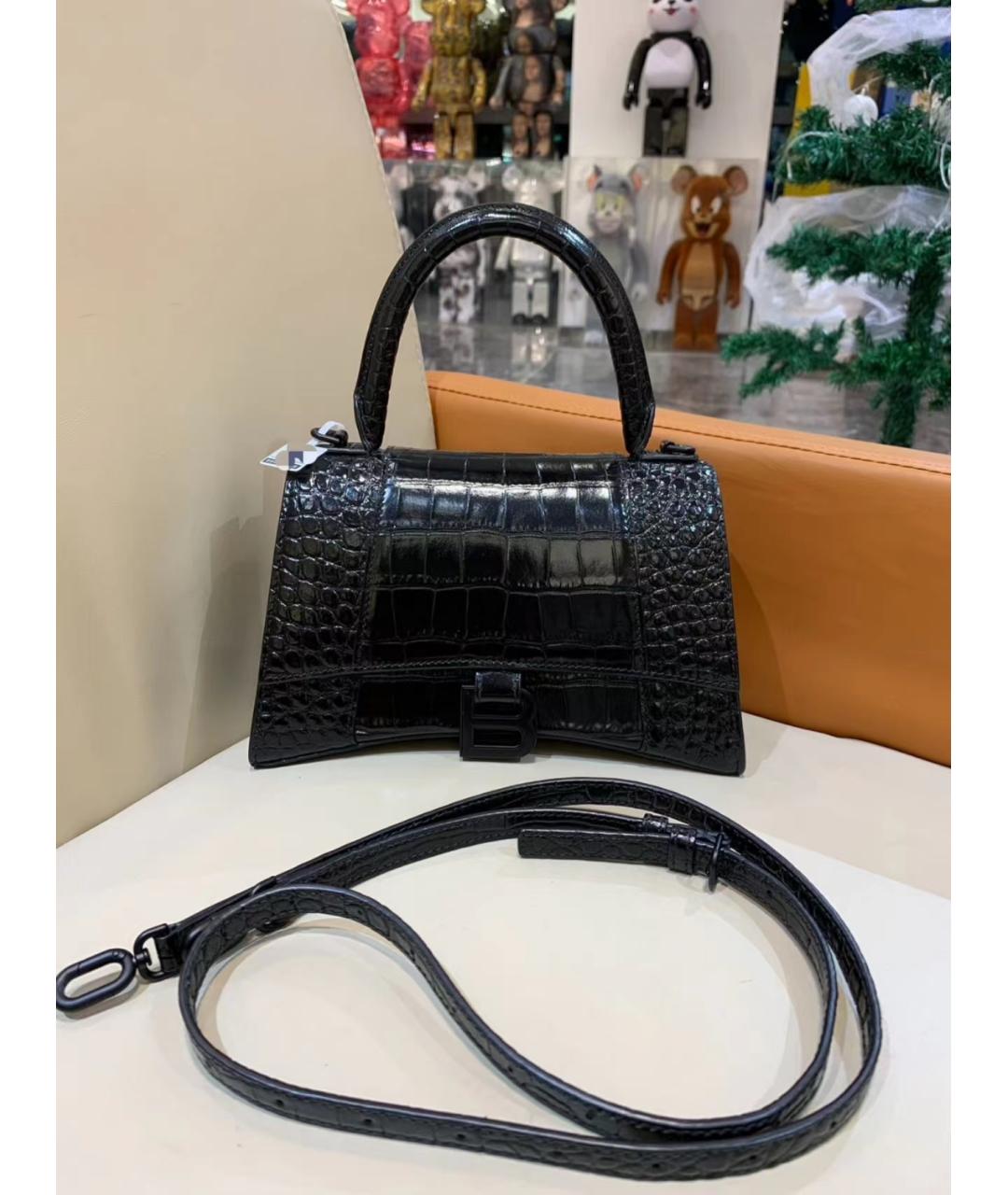 BALENCIAGA Черная кожаная сумка с короткими ручками, фото 2