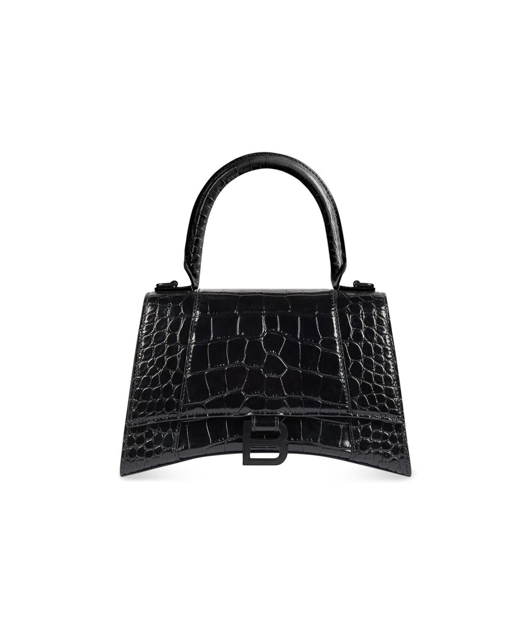 BALENCIAGA Черная кожаная сумка с короткими ручками, фото 1