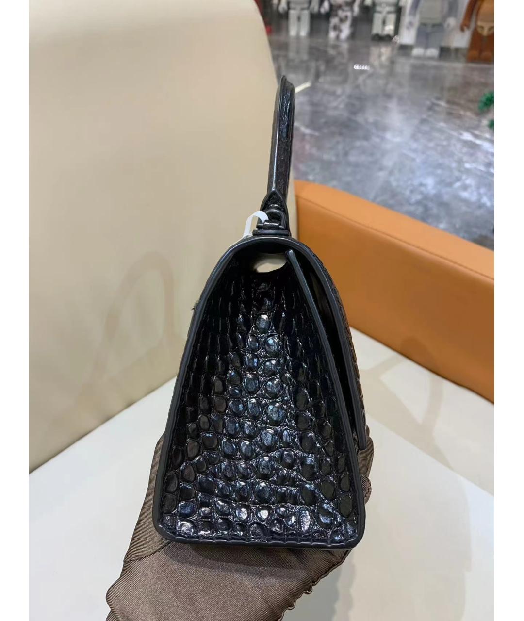 BALENCIAGA Черная кожаная сумка с короткими ручками, фото 7