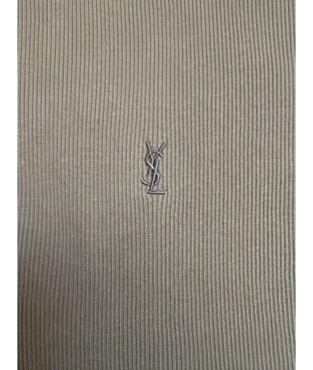 SAINT LAURENT Антрацитовая хлопковая майка, фото 3