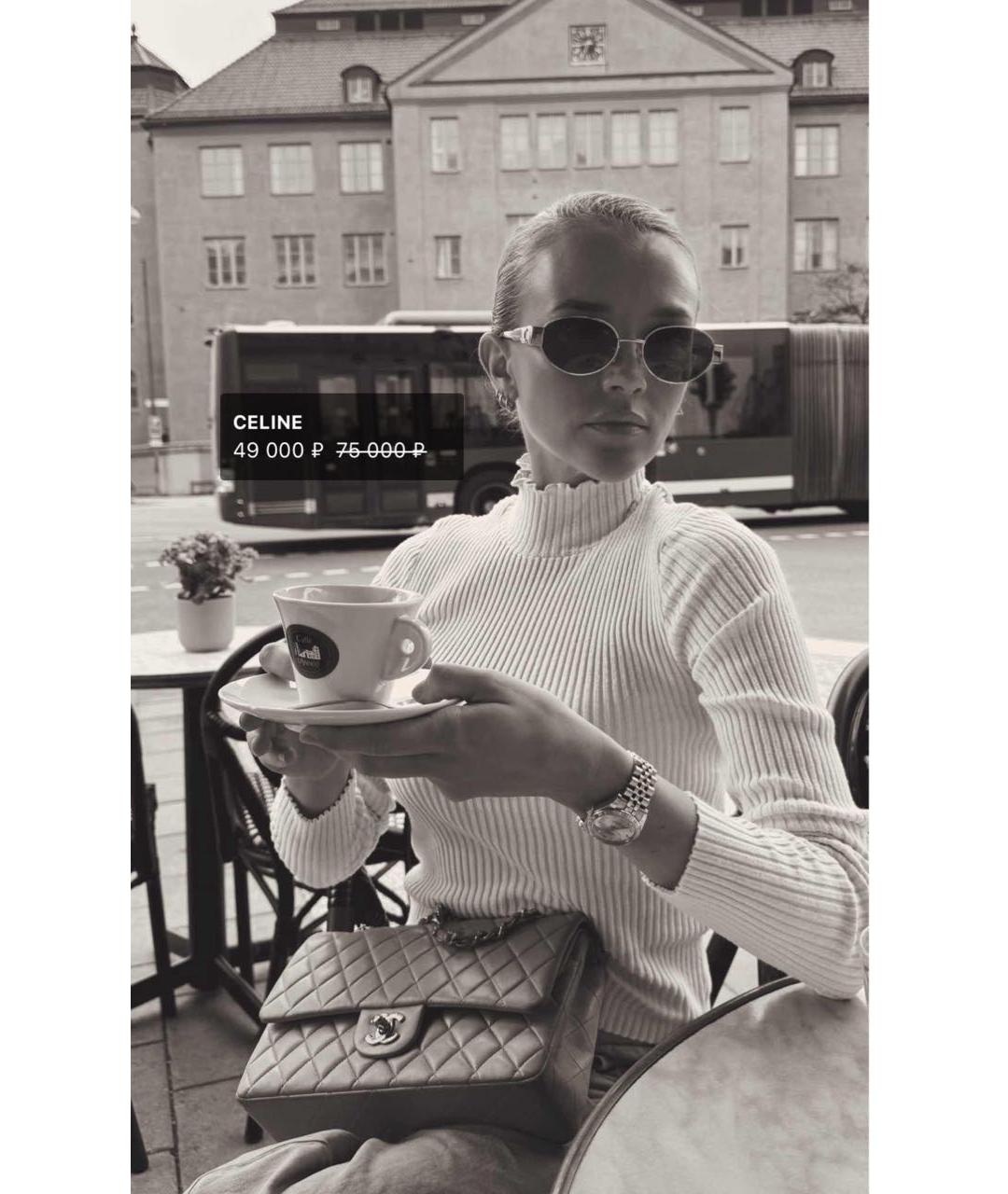 CELINE Золотые металлические солнцезащитные очки, фото 6