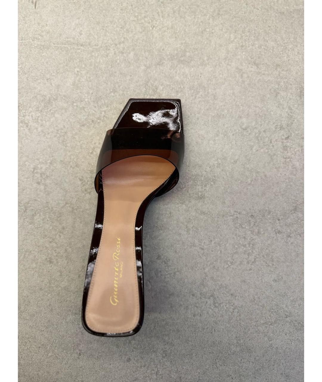 GIANVITO ROSSI Коричневые кожаные мюли, фото 3