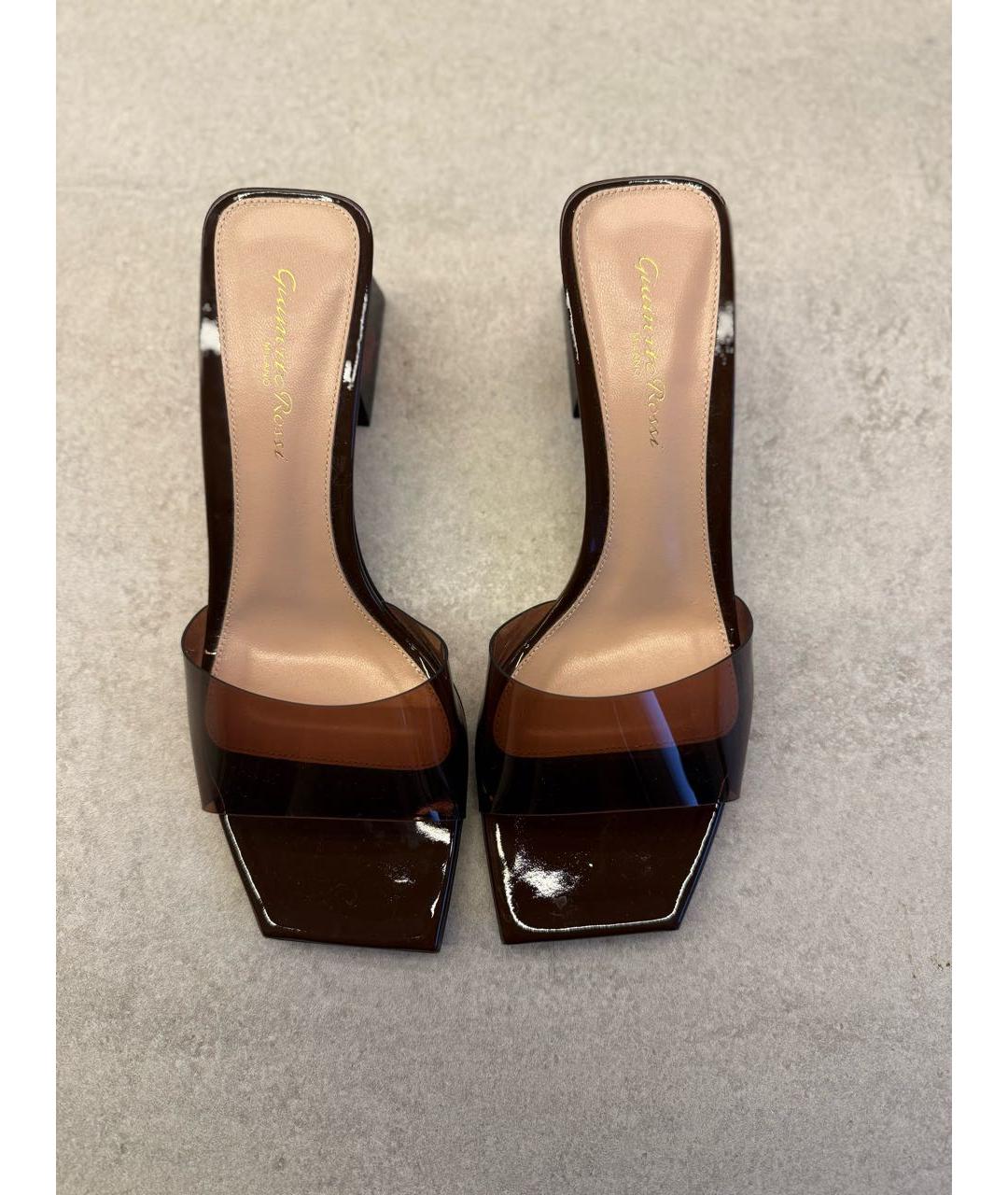 GIANVITO ROSSI Коричневые кожаные мюли, фото 2