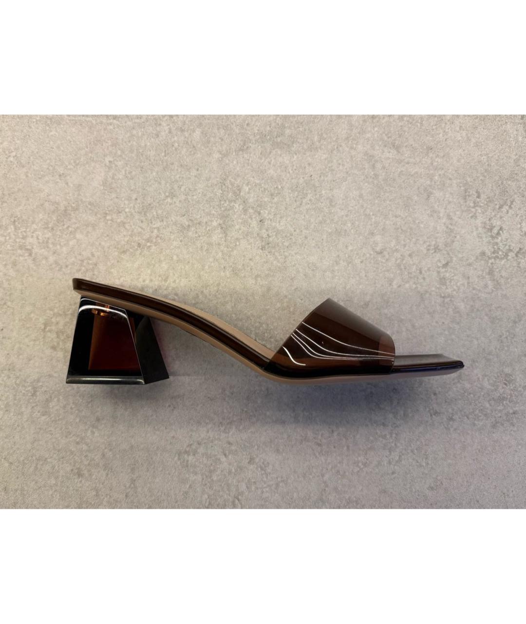 GIANVITO ROSSI Коричневые кожаные мюли, фото 7