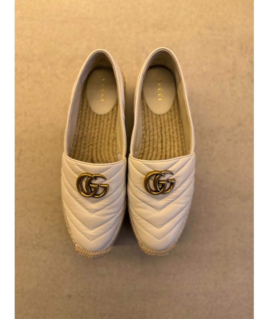 GUCCI Белые кожаные эспадрильи, фото 2
