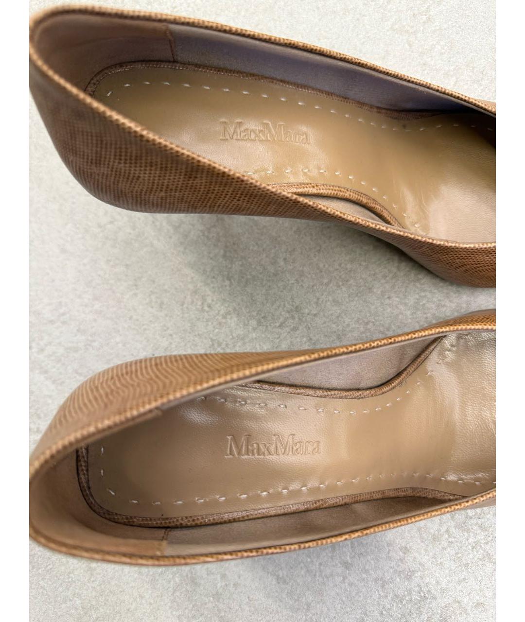 MAX MARA Бежевые кожаные туфли, фото 6