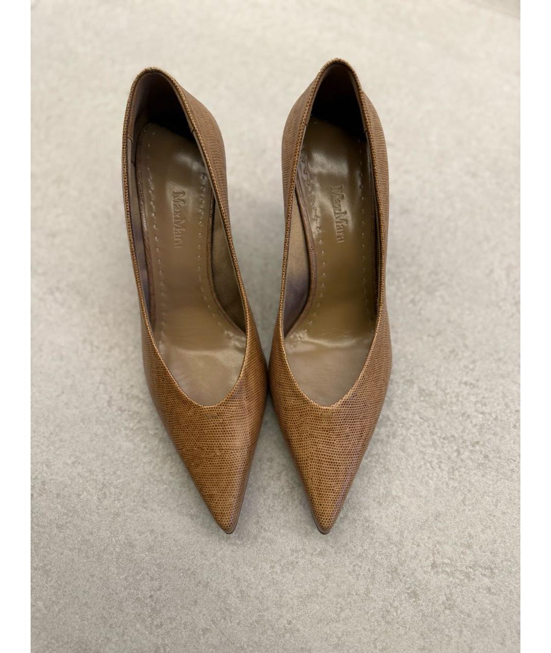MAX MARA Бежевые кожаные туфли, фото 2