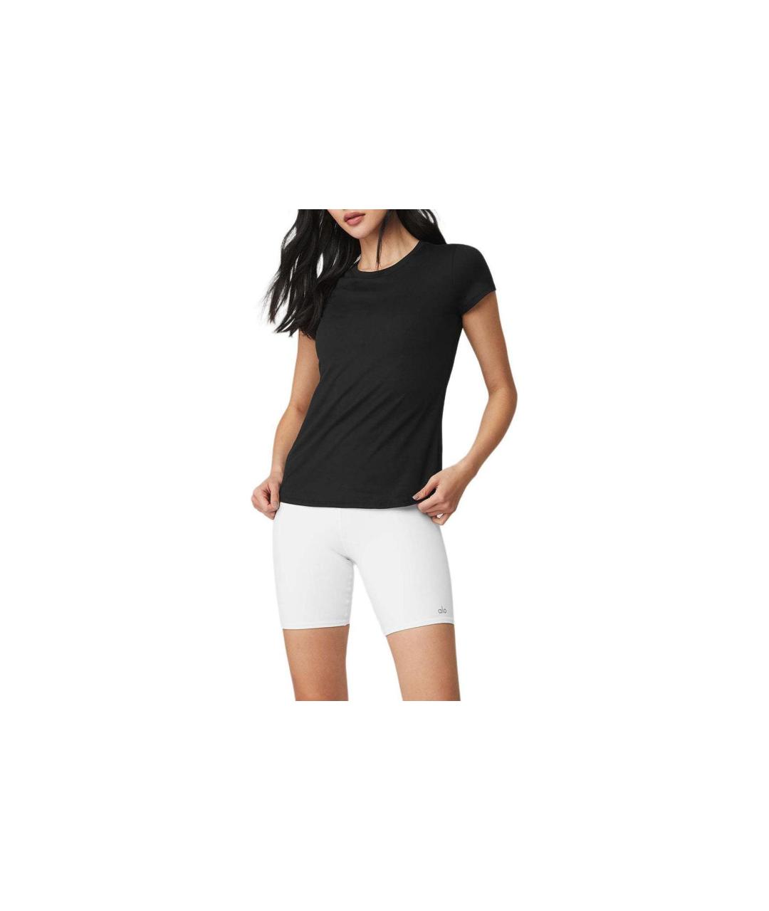 ALO YOGA Черная хлопковая футболка, фото 3