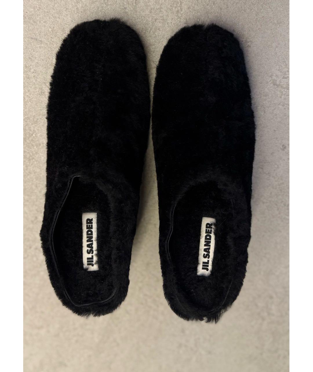 JIL SANDER Черные кожаные мюли, фото 3