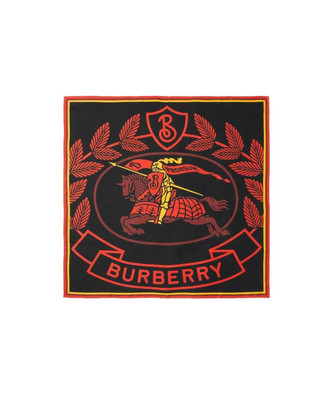BURBERRY Красный шелковый шарф, фото 1