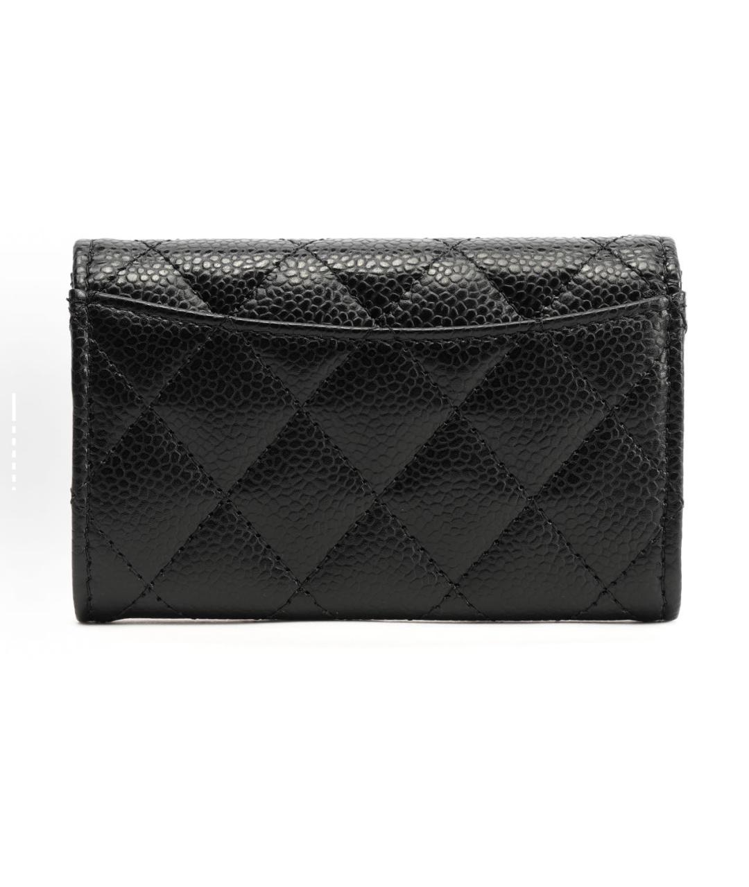 CHANEL Черный кожаный кошелек, фото 4