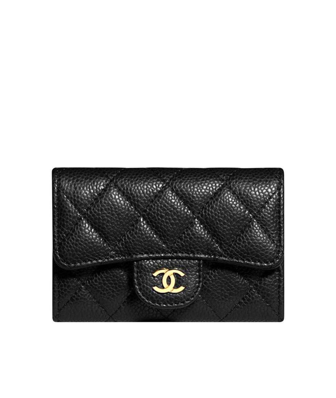 CHANEL Черный кожаный кошелек, фото 1