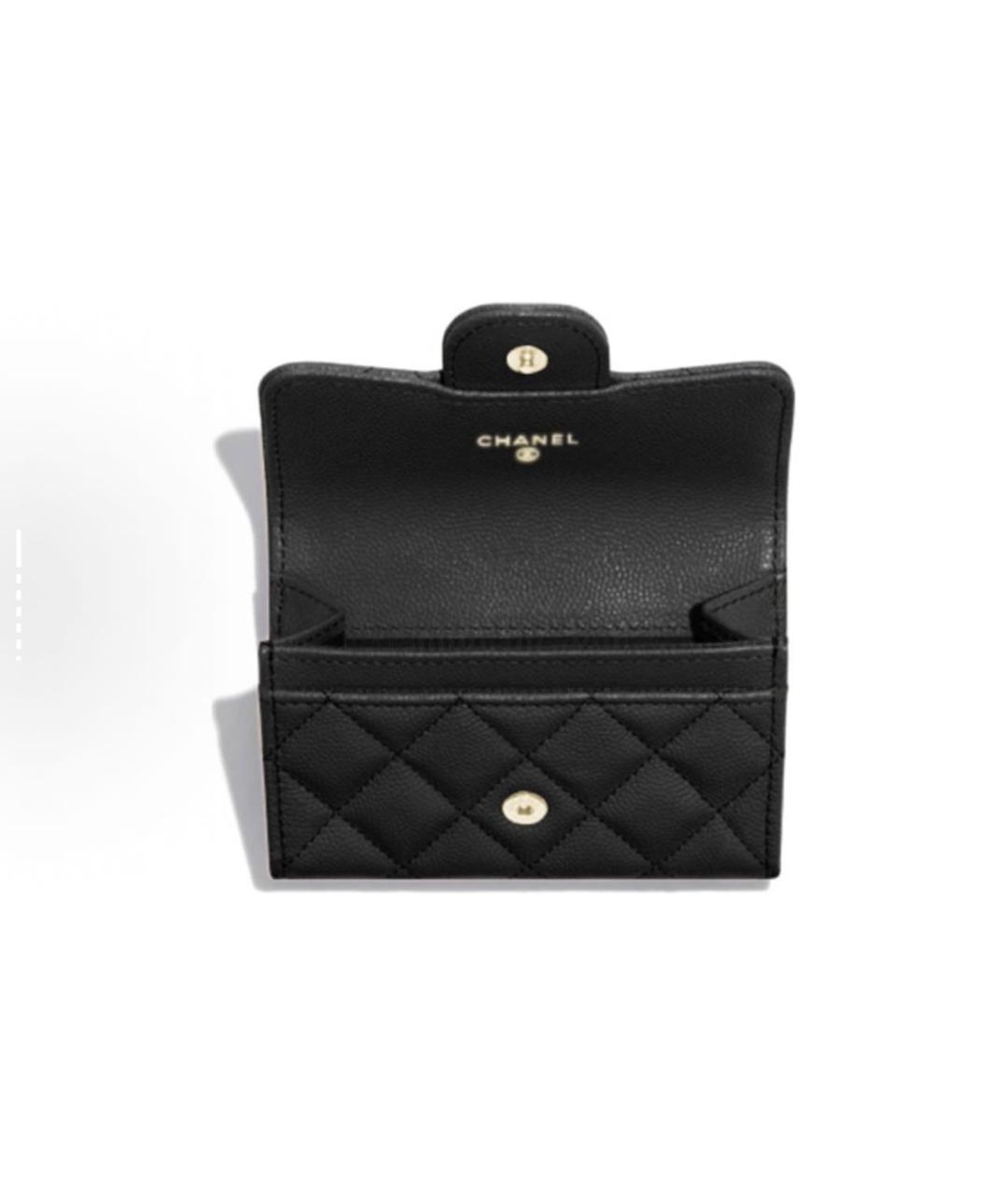 CHANEL Черный кожаный кошелек, фото 2